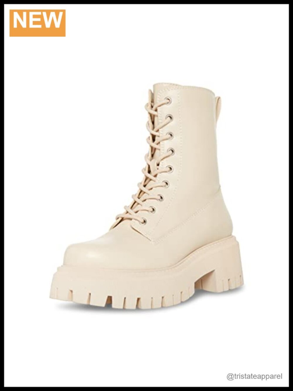 Madden Girl Women's Kknight Ankle Combat Boots Block Heel Zip Closure
